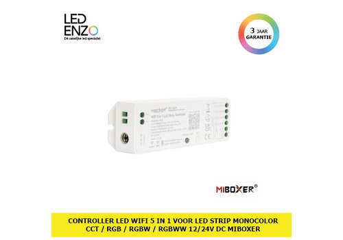 Controller LED WiFi 5 in 1 voor LED strip Monochrome/CCT/RGB/RGBW/RGBWW 12/24V DC MiBoxer 