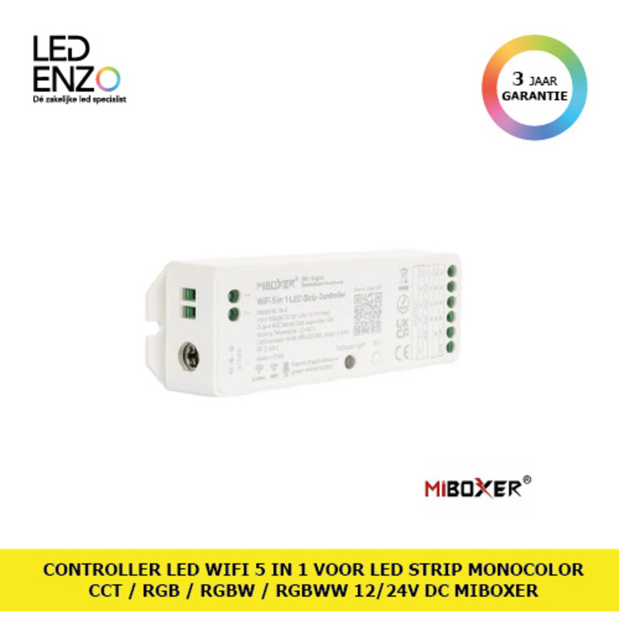 Controller LED WiFi 5 in 1 voor LED strip Monochrome/CCT/RGB/RGBW/RGBWW 12/24V DC MiBoxer-1
