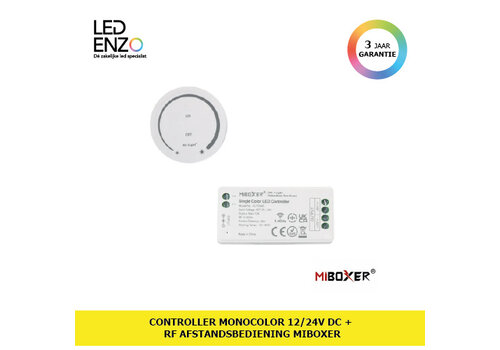 Controller Monocolor 12/24V DC + RF Afstandsbediening MiBoxer 