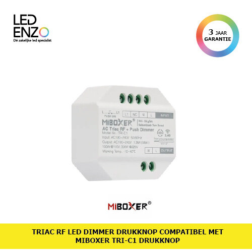 TRIAC RF LED Dimmer Drukknop Compatibel met MiBoxer TRI-C1 drukknop 