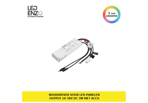 Nood Driver voor LED-panelen Output 10-50V DC 3W Met accu 