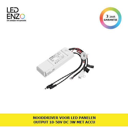 Nood Driver voor LED-panelen Output 10-50V DC 3W Met accu 