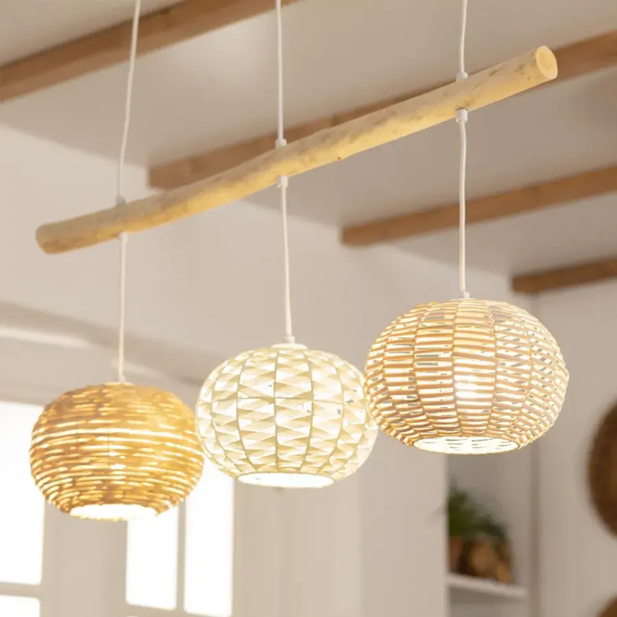 Hanglamp Linfen van Rotan en Hout-3