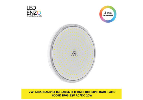 Zwembadlamp Slim PAR56 LED Onderdompelbaar IP68 12V AC/DC 20W 