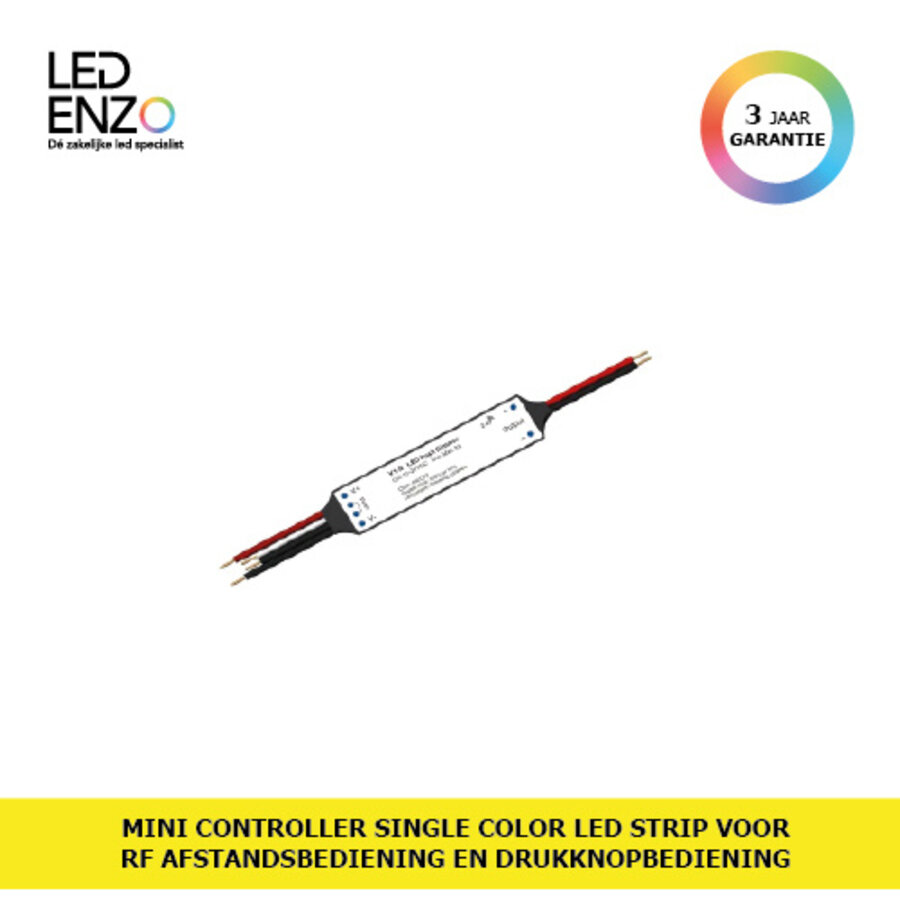 Mini Controller Single Color LED Strip voor RF Afstandsbediening en drukknopbediening-1