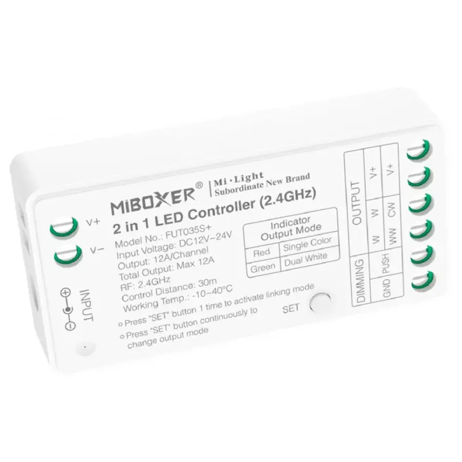 Controller LED Monocolor/CCT 12/24V DC MiBoxer FUT035S+-2