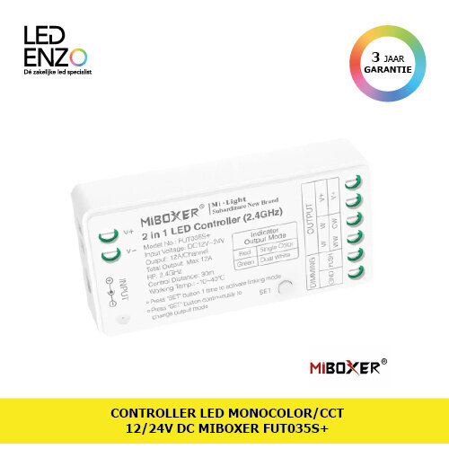 Controller LED Monocolor/CCT 12/24V DC MiBoxer FUT035S+ 