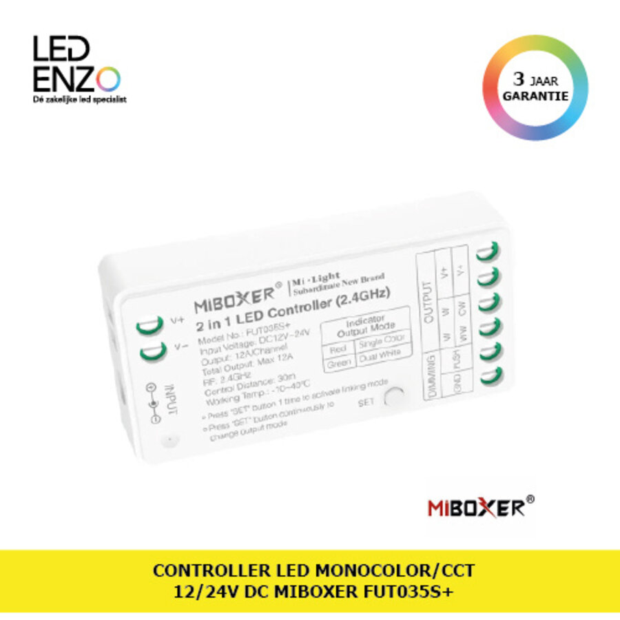 Controller LED Monocolor/CCT 12/24V DC MiBoxer FUT035S+-1