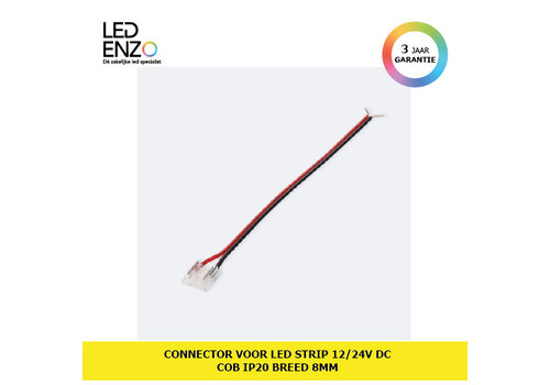 Connector met Kabel voor LED Strip12/24V DC COB IP20 Breed 8mm 