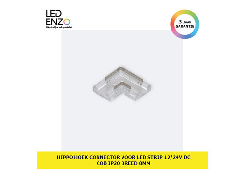 Hippo Hoek Connector LED Strip 12/24V DC COB IP20 Breedte 8mm 