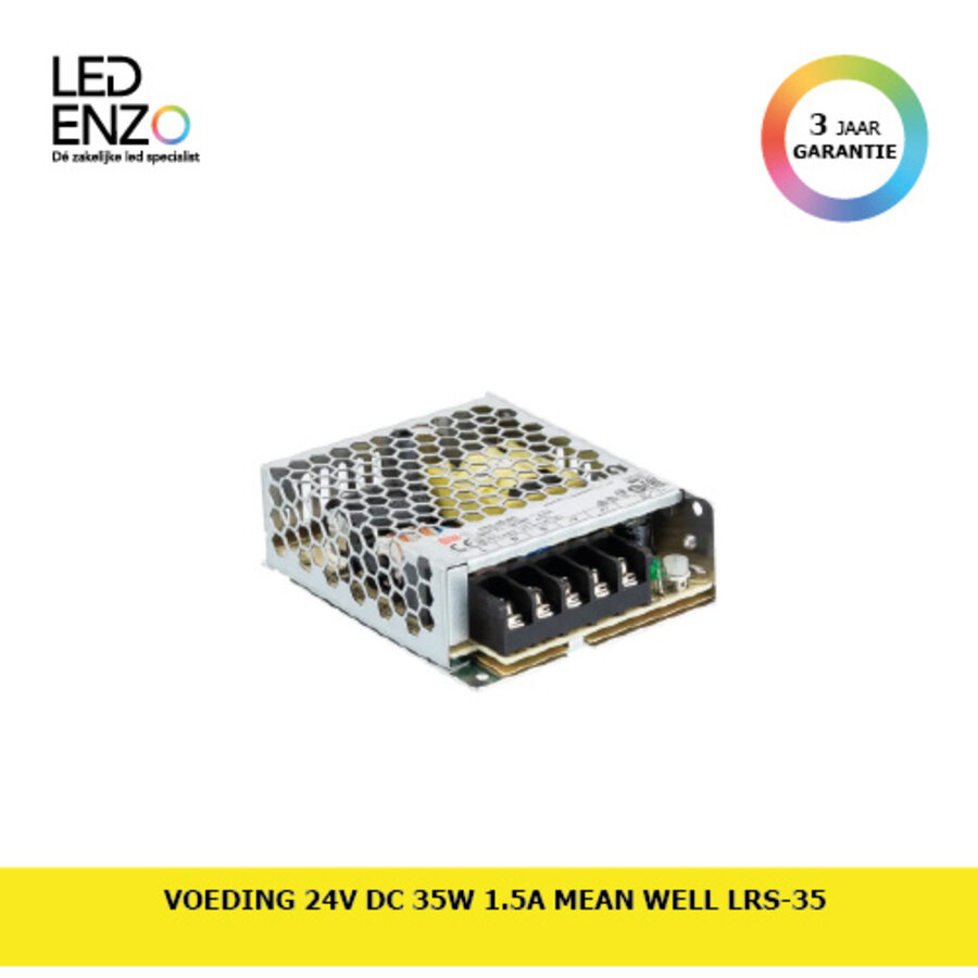 Voeding 24V DC 35W 1.5A MEAN WELL LRS-35-1