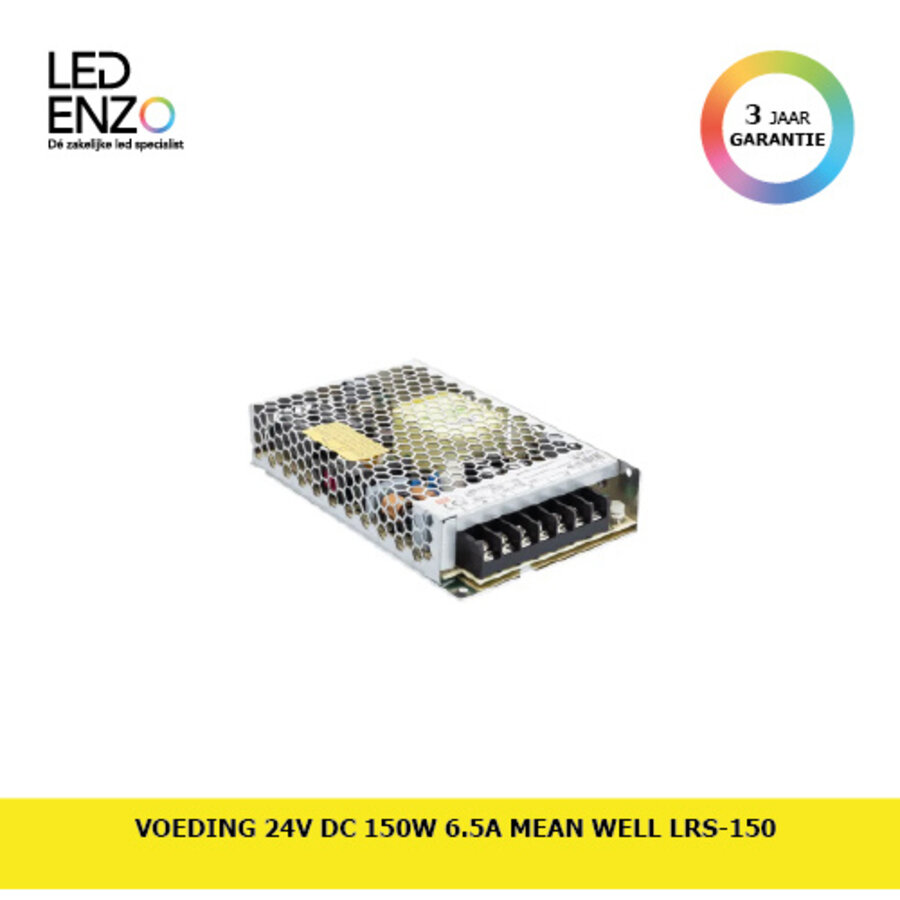 Voeding 24V DC 150W 6.5A MEAN WELL LRS-150-1