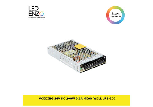 Voeding 24V DC 200W 8.8A MEAN WELL LRS-200 