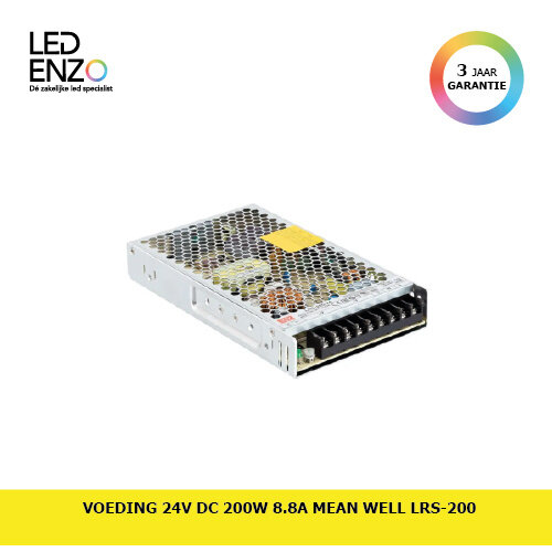 Voeding 24V DC 200W 8.8A MEAN WELL LRS-200 