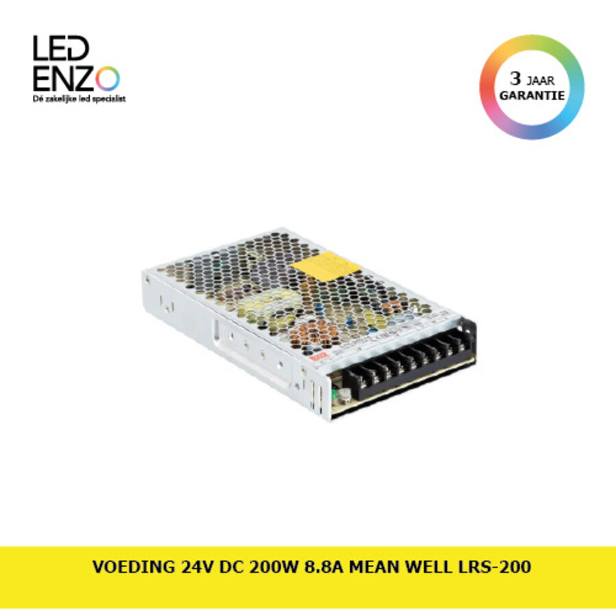 Voeding 24V DC 200W 8.8A MEAN WELL LRS-200-1
