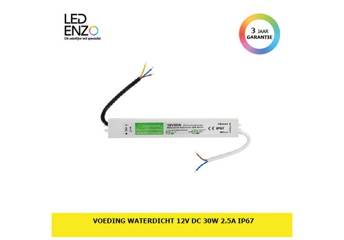 Voeding Waterdicht 12V DC 30W 2.5A IP67 