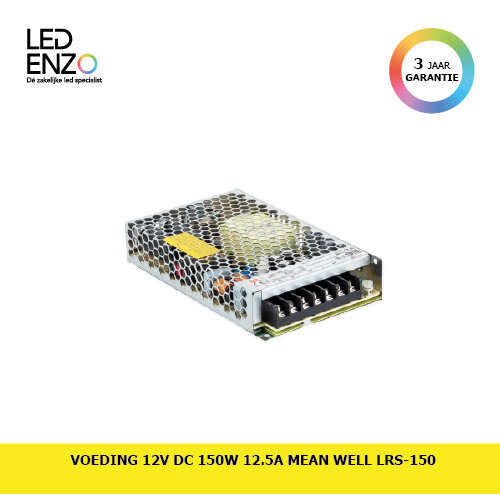 Voeding 12V DC 150W 12.5A MEAN WELL LRS-150 