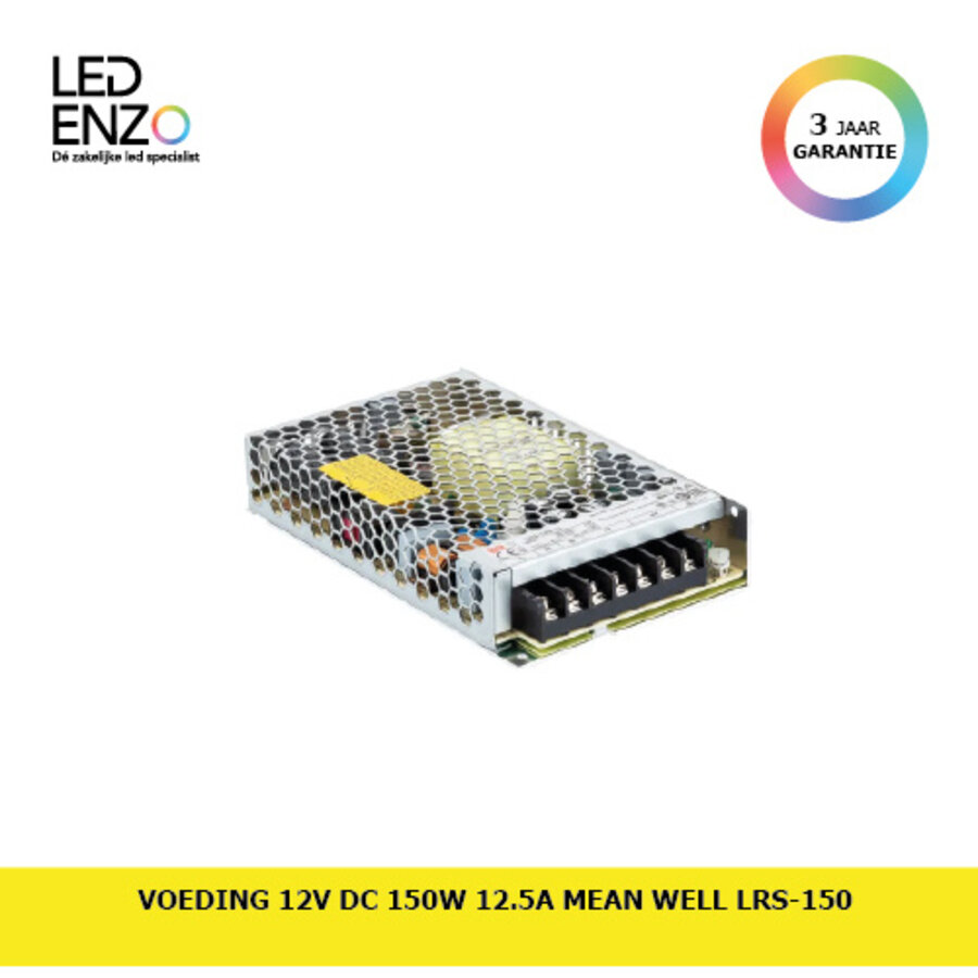 Voeding 12V DC 150W 12.5A MEAN WELL LRS-150-1