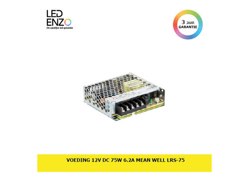 Voeding 12V DC 75W 6.2A MEAN WELL LRS-75 