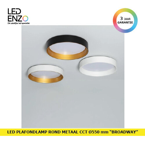 Plafondlamp LED 30W Rond Metaal Ø550 mm CCT Selecteerbaar Big Broadway 