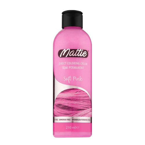 Mattie Mattie semi permanent haarverf soft pink 210 ml