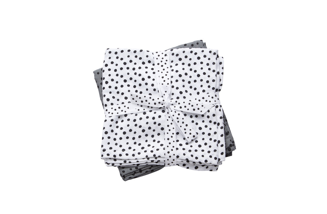 Done by Deer hydrofiele doek (2-pak) - Happy Dots Grijs 70x70