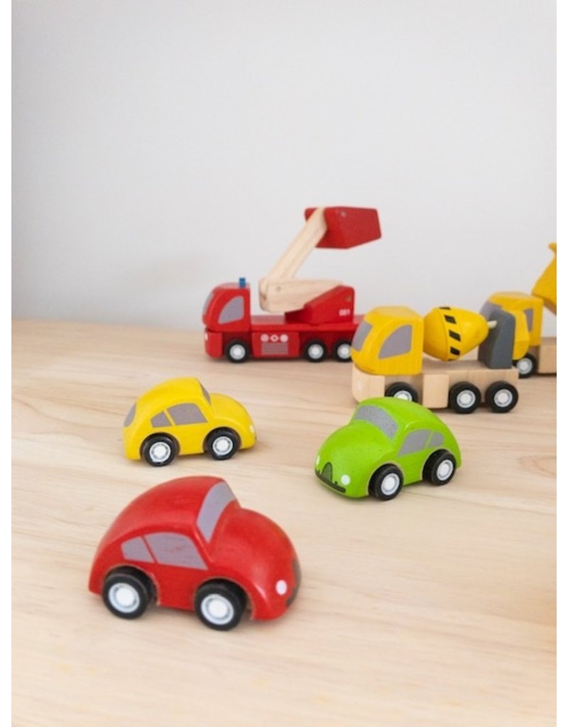 Set 3 Houten Auto's PlanToys MiniMinoe