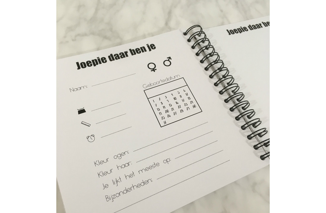 Invulboek Baby Op Komst ZWART - Studijoke