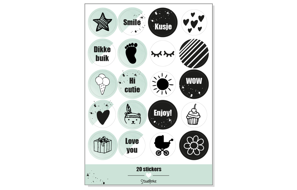 Stickervel Baby Op Komst MUNT - Studijoke