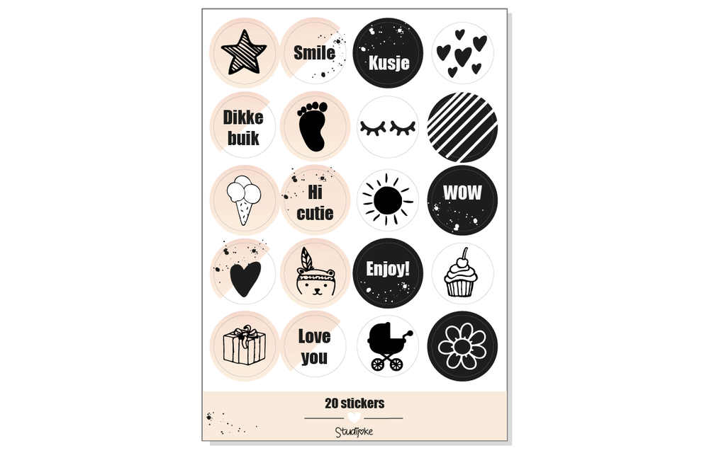 Stickervel Baby Op Komst ROZE - Studijoke