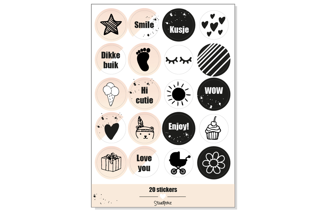 Stickervel Baby Op Komst ROZE - Studijoke