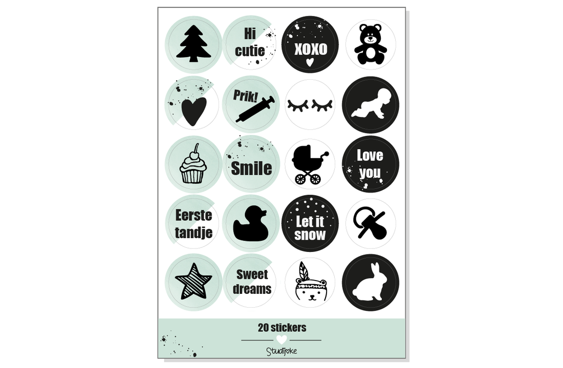 Stickervel Mijn Eerste Jaar MUNT - Studijoke