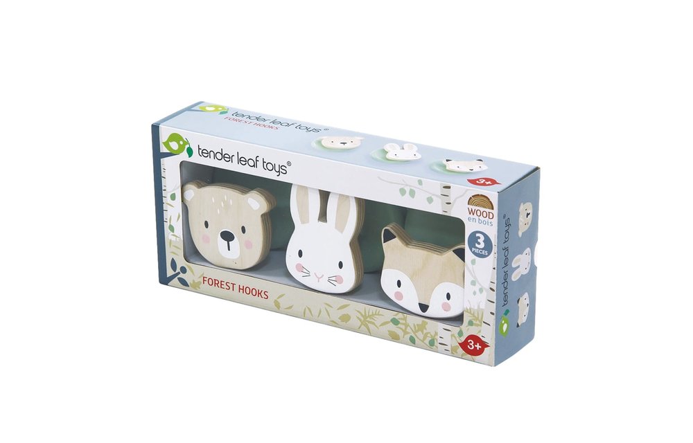 Set 3 Houten Muurhaakjes Woud - Tender Leaf Toys