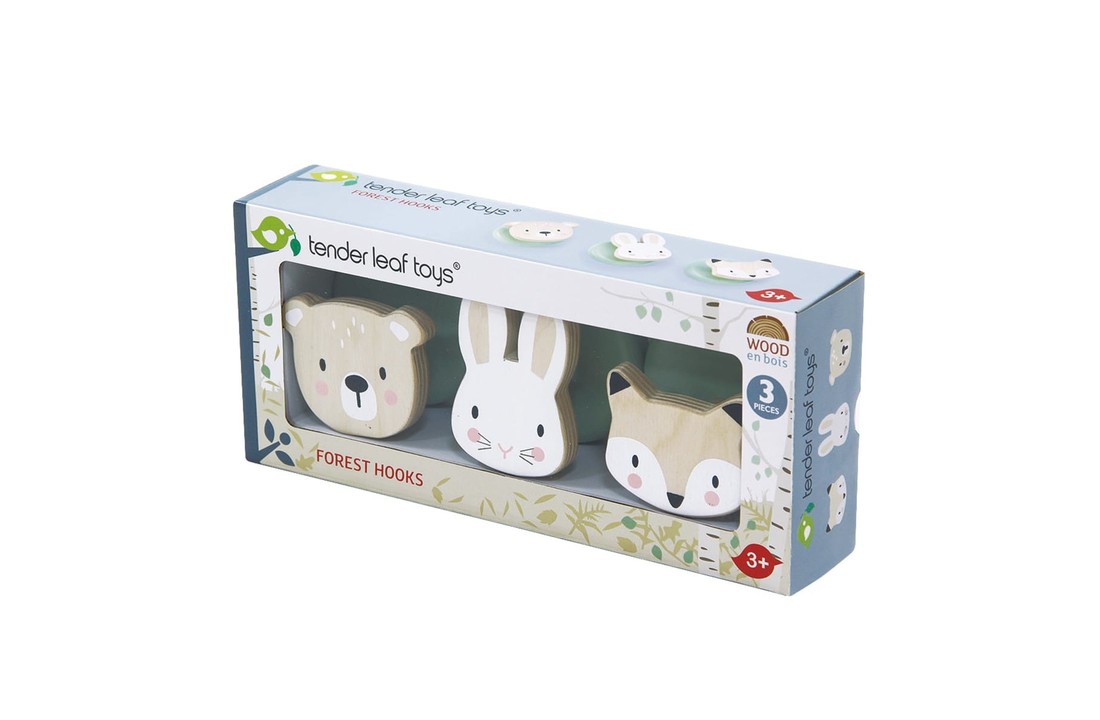 Set 3 Houten Muurhaakjes Woud - Tender Leaf Toys