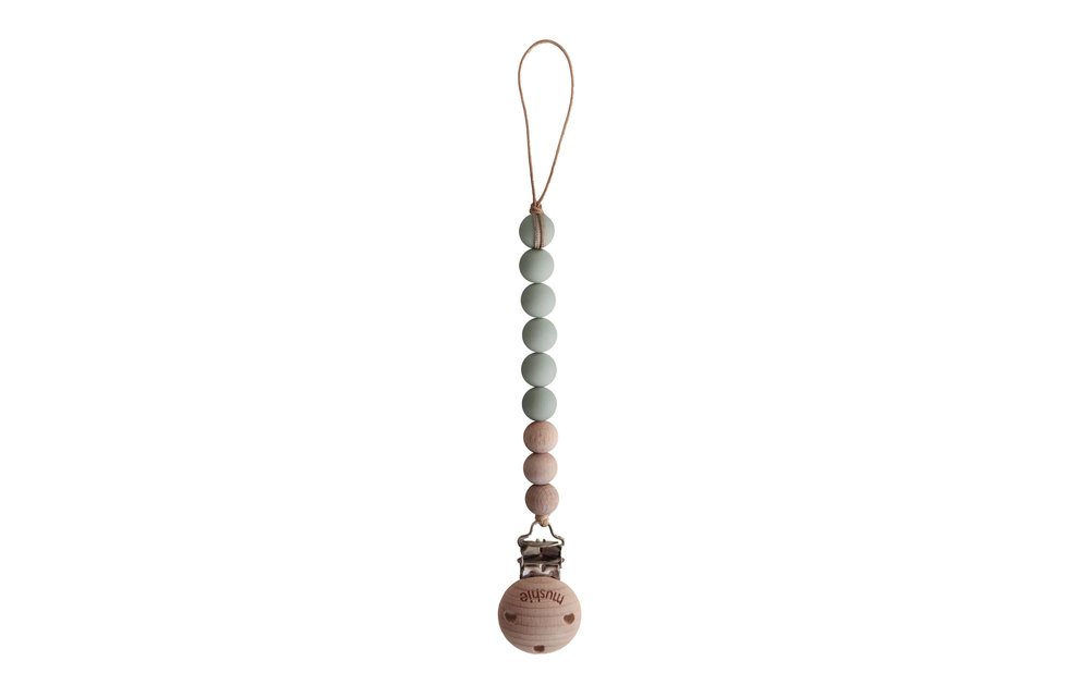 Fopspeenketting Cleo Sage/Wood - Mushie