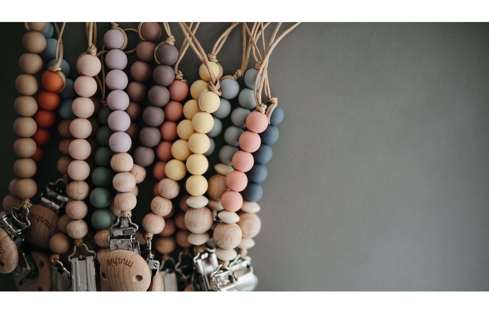 Fopspeenketting Cleo Sage/Wood - Mushie