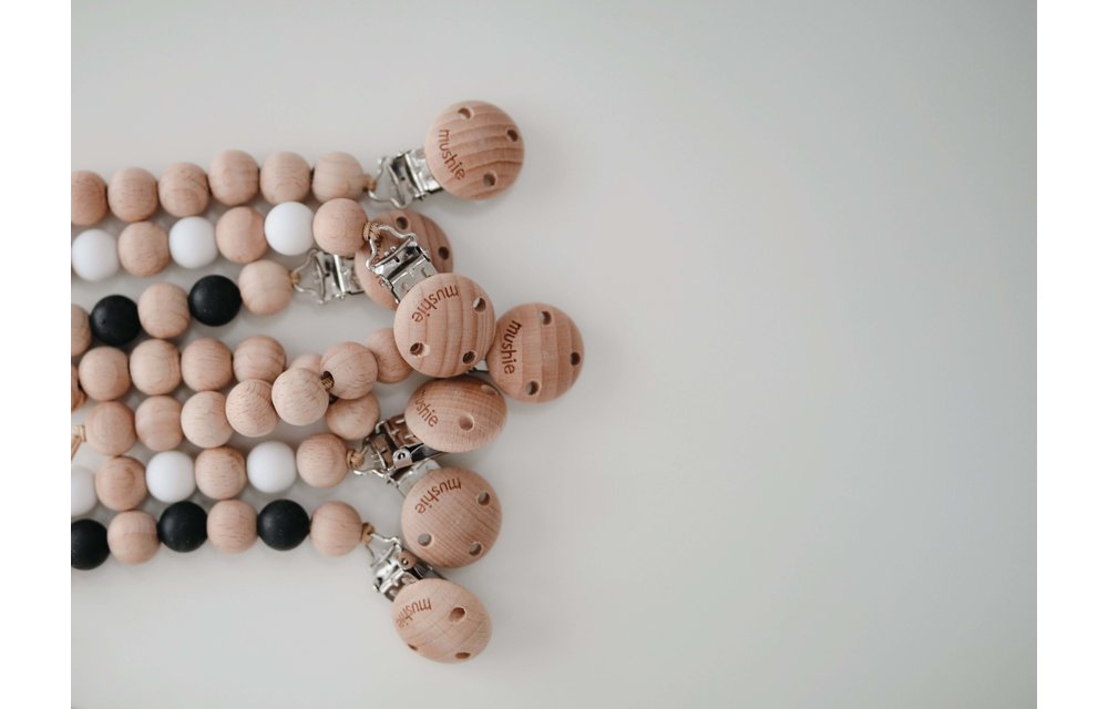 Fopspeenketting Cleo Sage/Wood - Mushie