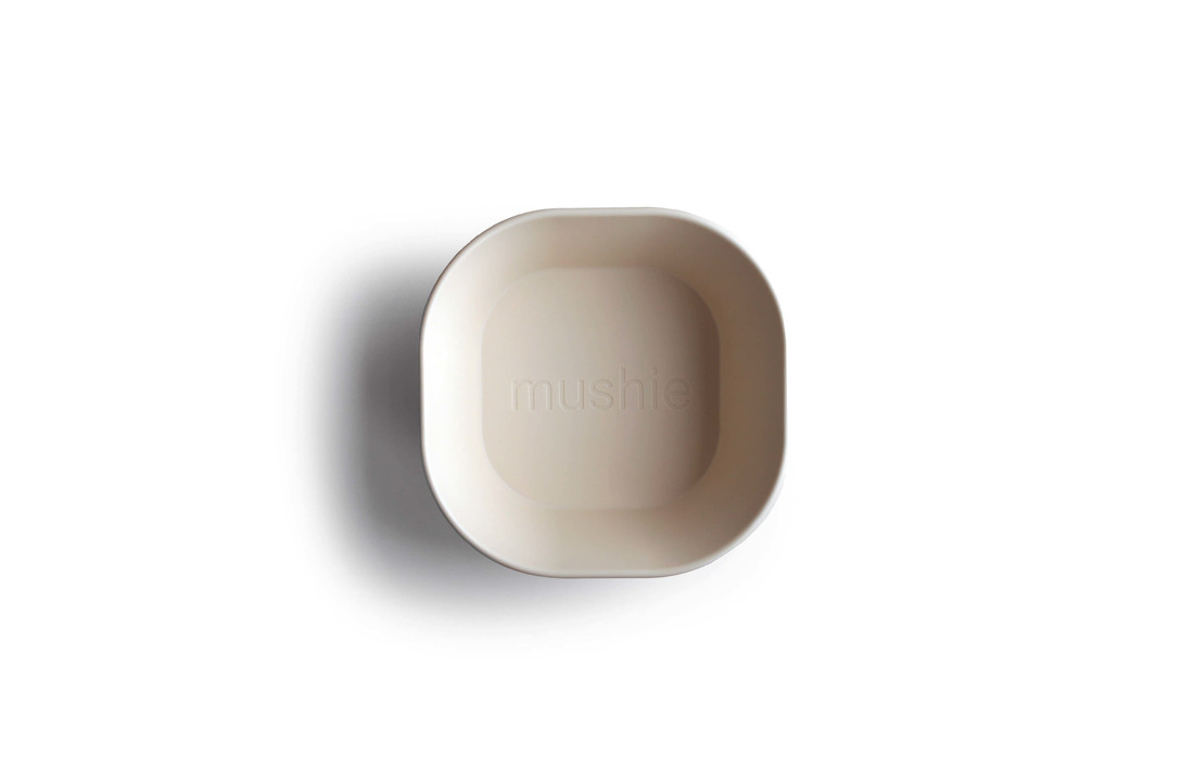 Bowl Vierkant Ivory (2 stuks) - Mushie