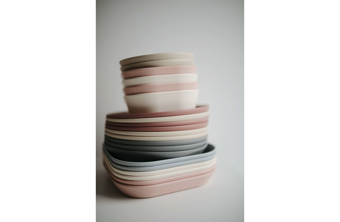 Bowl Vierkant Ivory (2 stuks) - Mushie