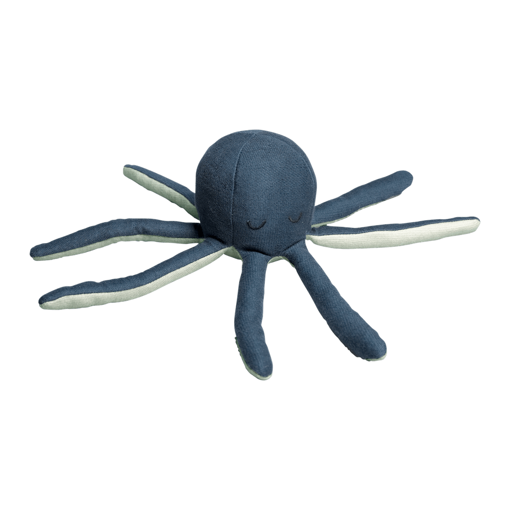 Knuffel Met Rammelaar Blauw - Fabelab