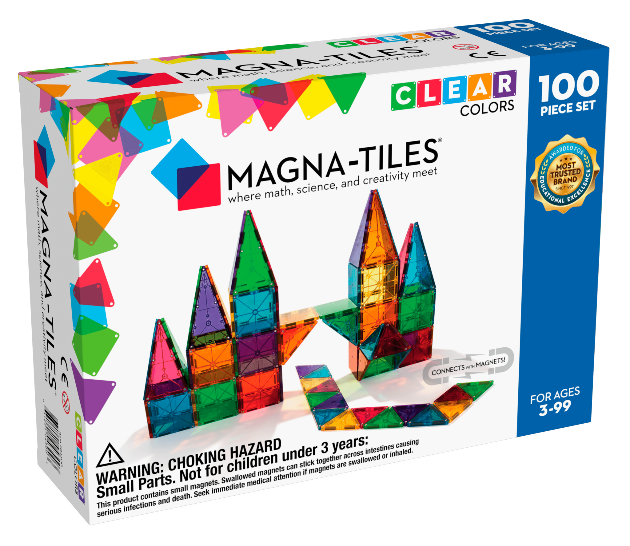 Magna-Tiles Clear Colors - 100 Stuks