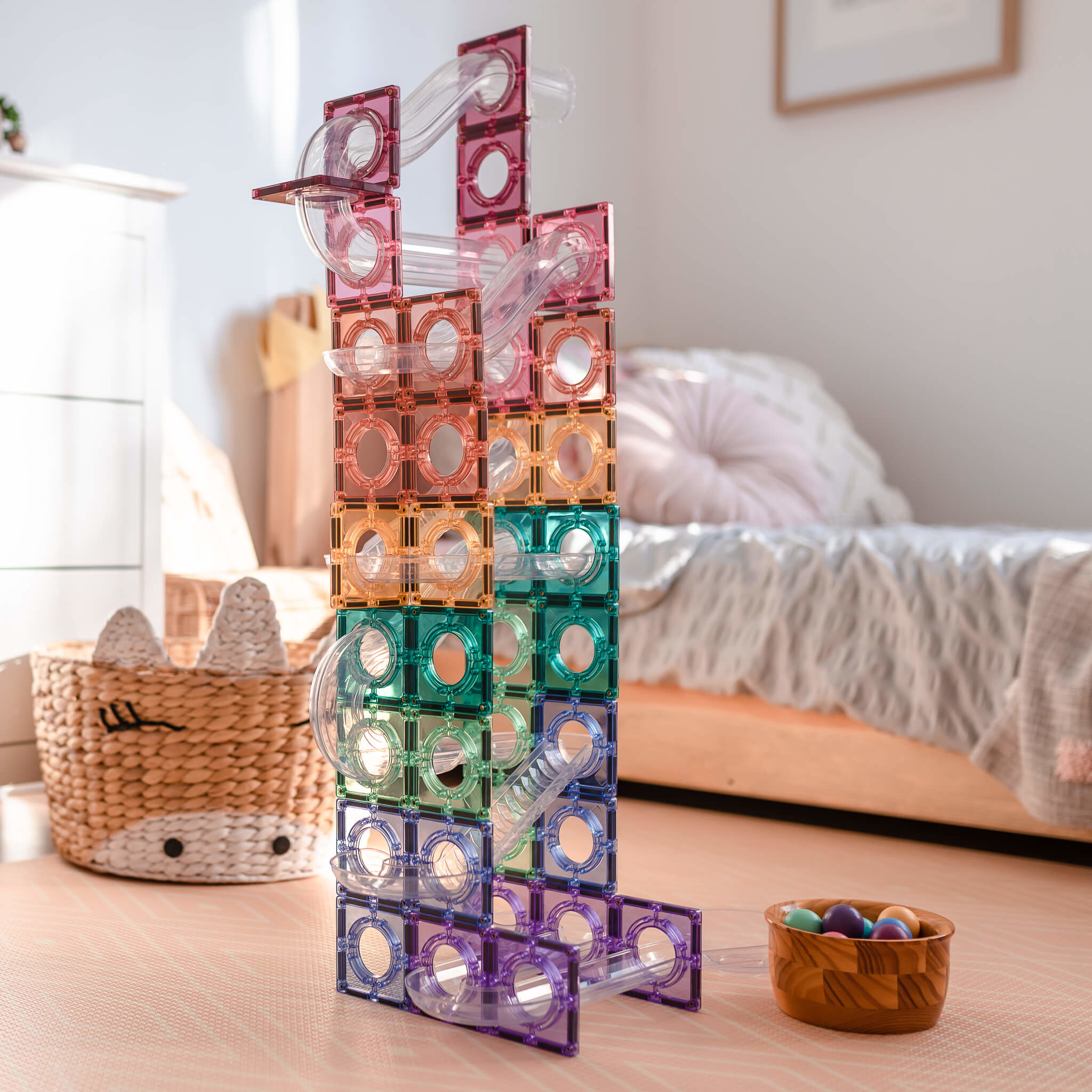 Connetix Tiles Pastel - Ball Run 106 Stuks