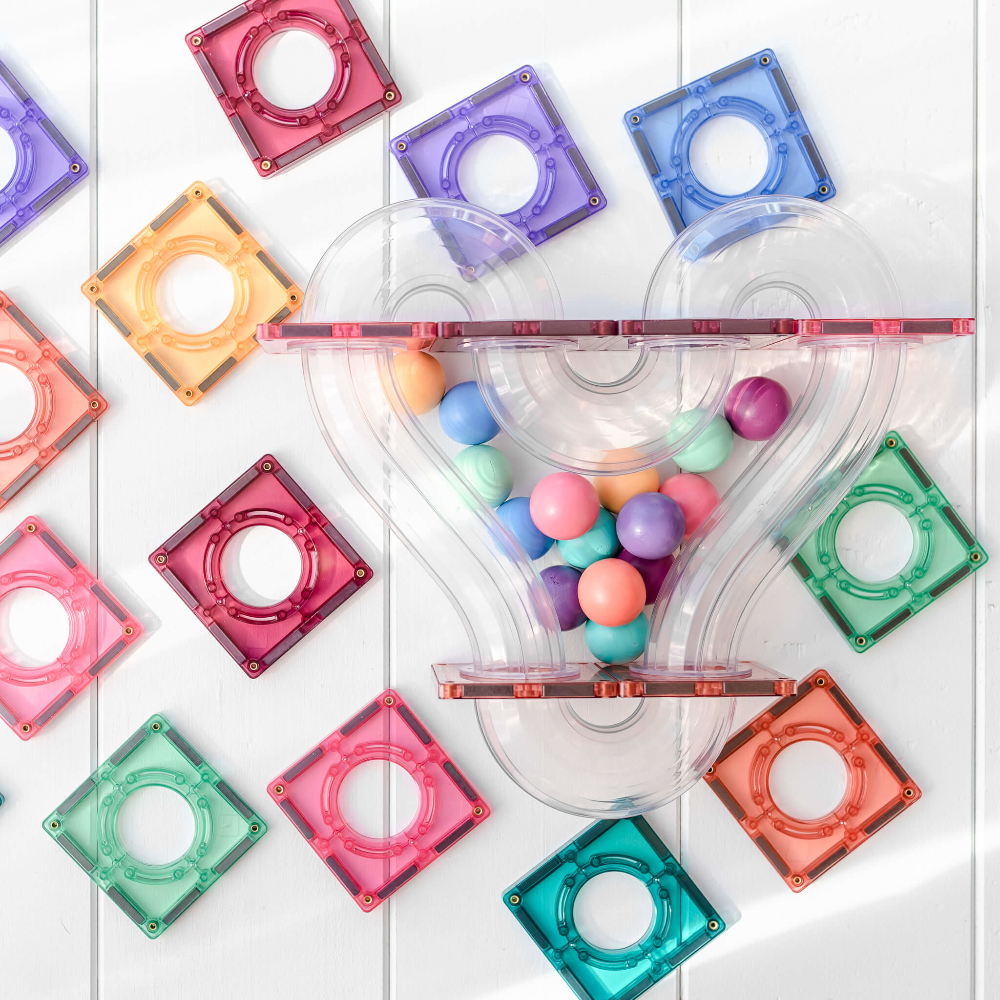Connetix Tiles Pastel - Ball Run 106 Stuks