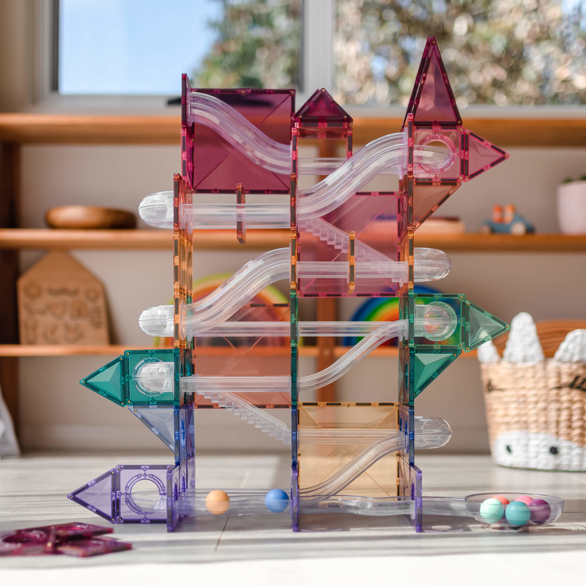 Connetix Tiles Pastel - Ball Run 106 Stuks