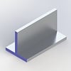 Aluminium T profiel 25x25x2 mm - 6060 T6 - AL T-profiel - brut - blank - onbehandeld - ruw ALU