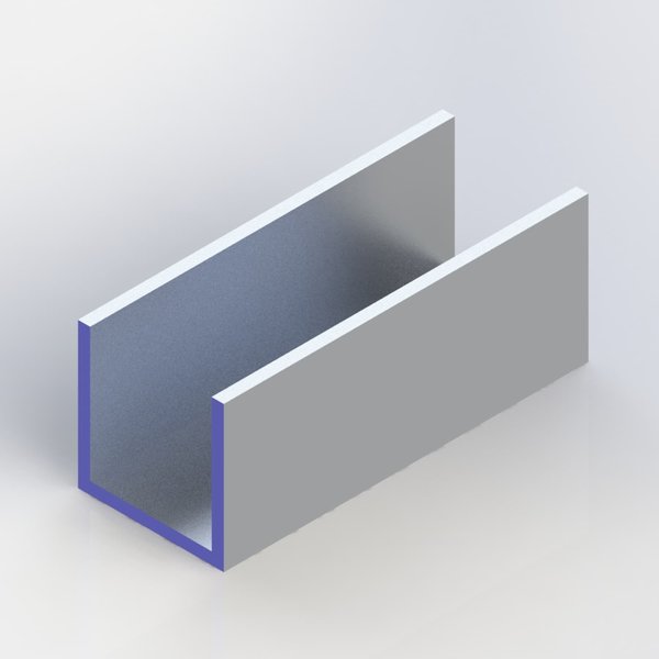  Aluminium U profiel ongelijk 30x20x30x2 mm