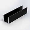 Zwart aluminium U-profiel - 15x15x15x2 mm - gecoat in RAL 9004 of 9005 - 6060 T6 - zwarte alu U-strip, -lijn, -lijst (afwerk- & afdek profiel voor kantafsluiting & randbescherming)