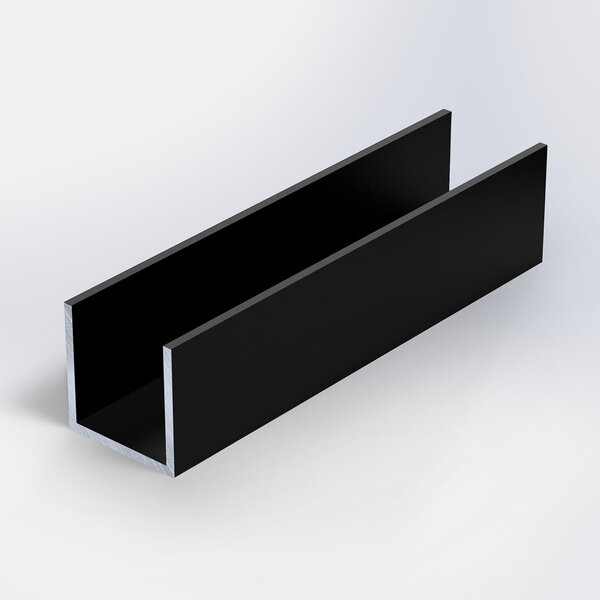 Aluminium U-profiel zwart - 25x25x25x2 mm