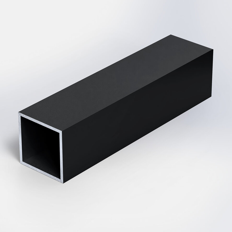 Zwarte aluminium koker vierkant - 30x30x3 mm - zwart gecoat in RAL 9004 of 9005 - 6060 T6 (alu kokerprofiel / buis vierkant) Zwarte aluminium koker vierkant - 30x30x3 mm - zwart gecoat in RAL 9004 of 9005 - 6060 T6 (alu kokerprofiel / buis vierkant)