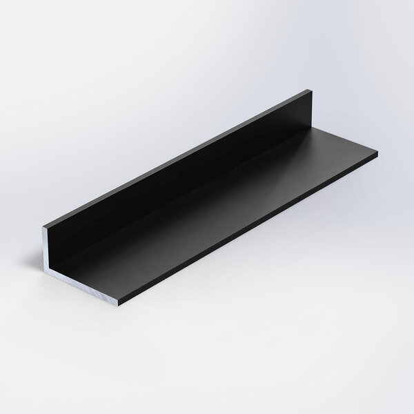 Aluminium L-profiel zwart - 20x10x2 mm